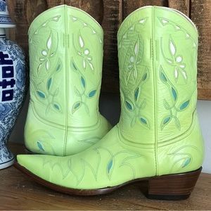 Vintage THE OLD GRINGO Lime Green Cowboy Boots Size 9